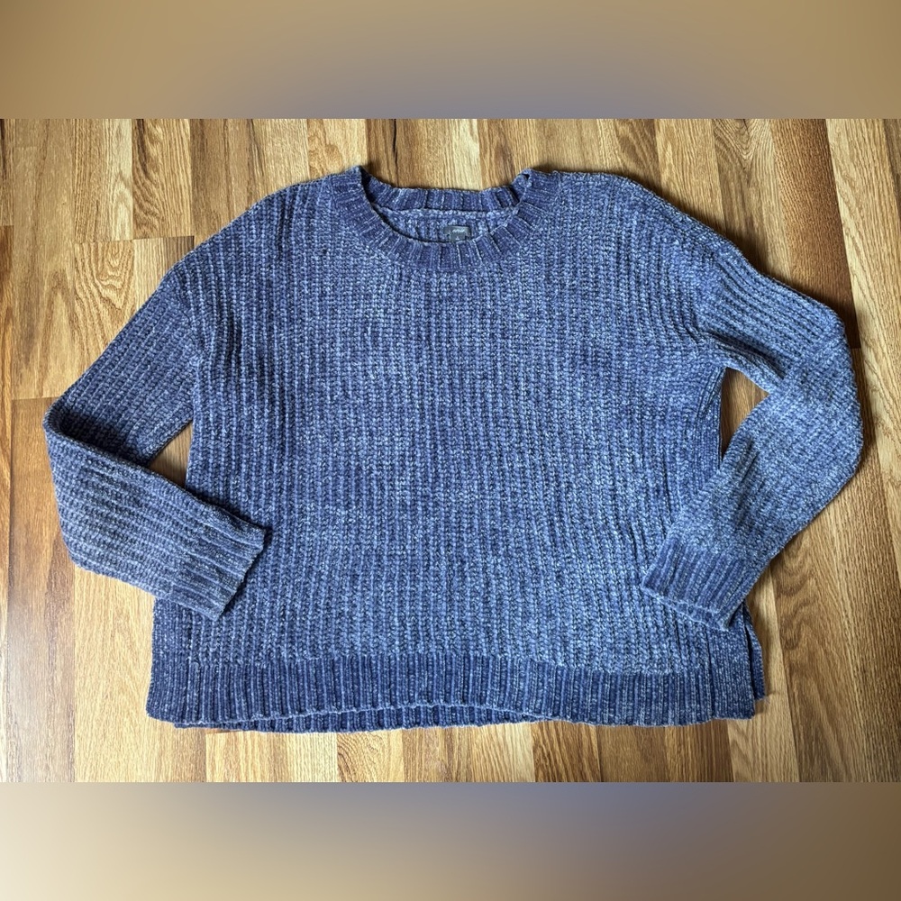 Aerie chenille slate blue sweater size small - Picture 5 of 6